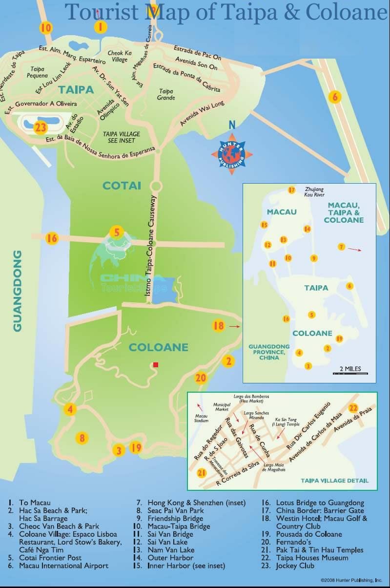 карта Макао острво