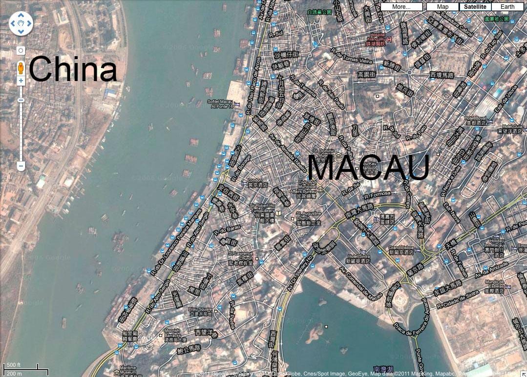карта Сао мало Макао