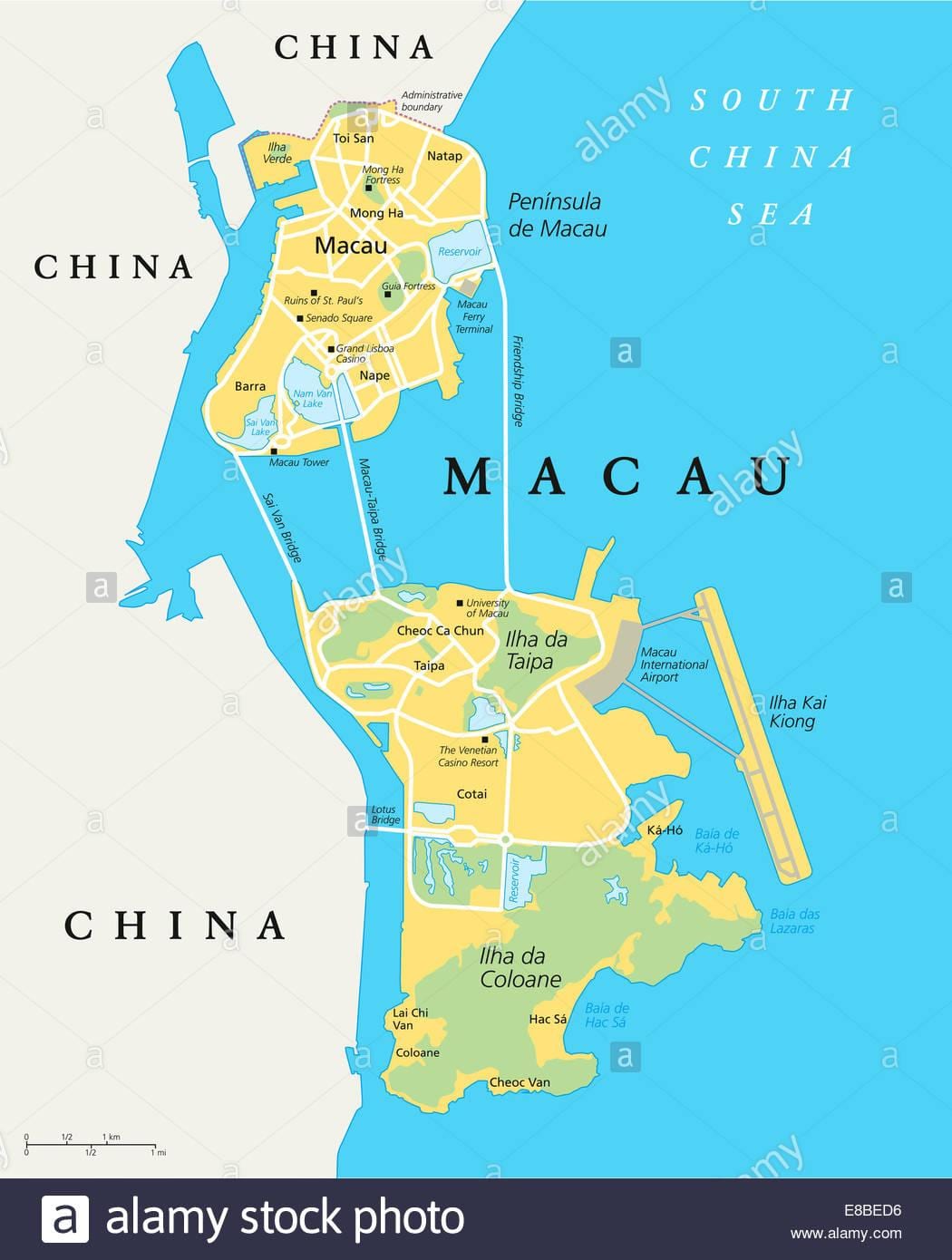 Макао Кина карта