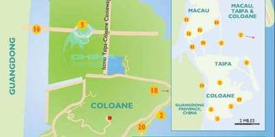 Карта Макао острво