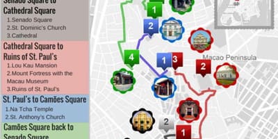 Карта рушевине Светог Павла Макао